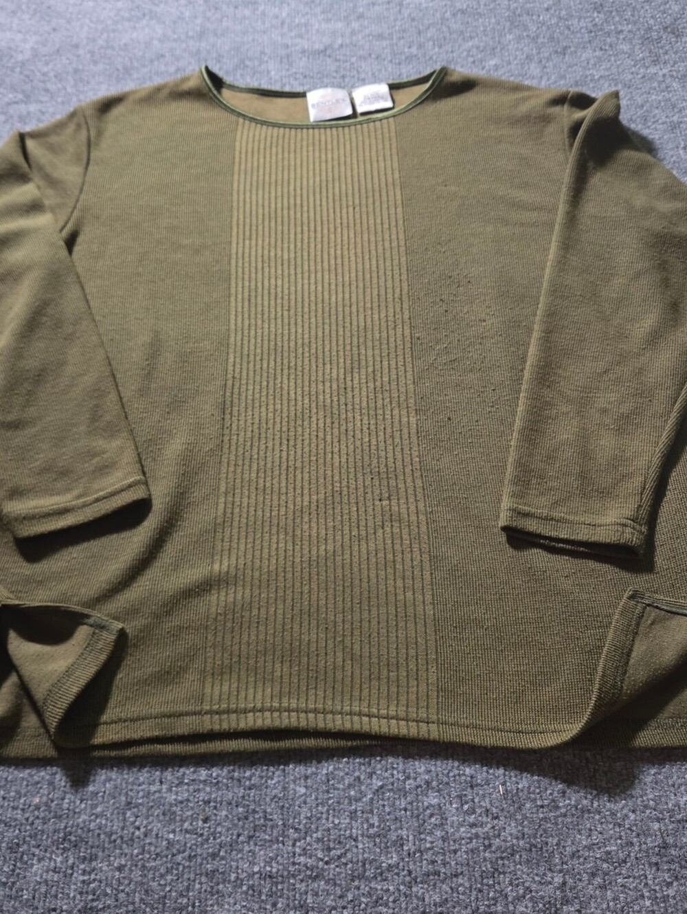 TR Bentley Olive Green Long Sleeve Knit Sweater Medium
